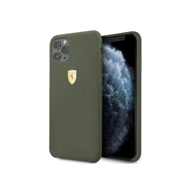 ferrari sf silicone hard case logo shield for iphone 11 pro midnight green - SW1hZ2U6NDcxNzQ=