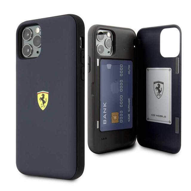 ferrari on track pc tpu case with cardslot magnetic clos for iphone 11 pro max navy - SW1hZ2U6NDcwODI=