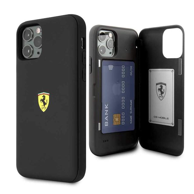 ferrari on track pc tpu case with cardslot magnetic clos for iphone 11 pro max black - SW1hZ2U6NDcwNzY=