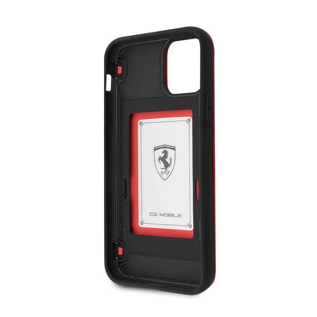 ferrari on track pc tpu case with cardslot magnetic clos for iphone 11 pro red - SW1hZ2U6NDcwNzI=