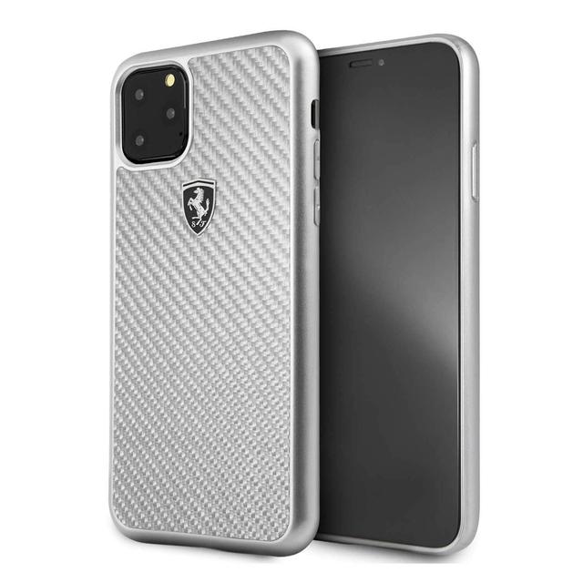 ferrari heritage real carbon hard case for apple iphone 11 pro max silver - SW1hZ2U6NDY4NjM=