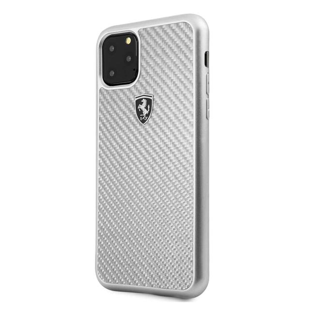 ferrari heritage real carbon hard case for apple iphone 11 pro max silver - SW1hZ2U6NDY4NjQ=