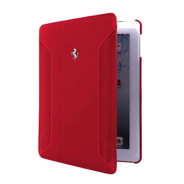 كفر جلدي دفتر لآيباد Apple من Ferrari - أحمر - SW1hZ2U6NDY4MTE=