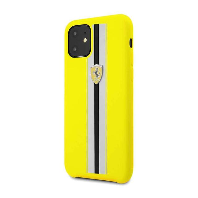ferrari silicone case on track stripes for iphone 11 yellow - SW1hZ2U6NDI0MTI=
