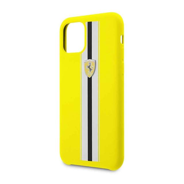 ferrari silicone case on track stripes for iphone 11 yellow - SW1hZ2U6NDI0MTM=