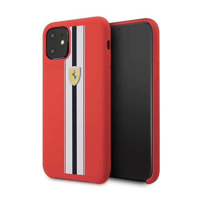 ferrari silicone case on track stripes for iphone 11 red - SW1hZ2U6NDI0MDY=