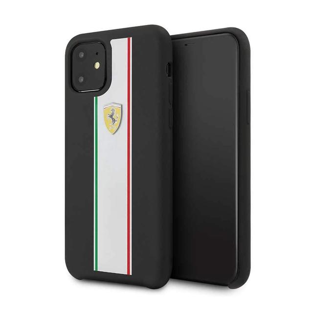 ferrari silicone case on track stripes for iphone 11 black - SW1hZ2U6NDIzOTY=