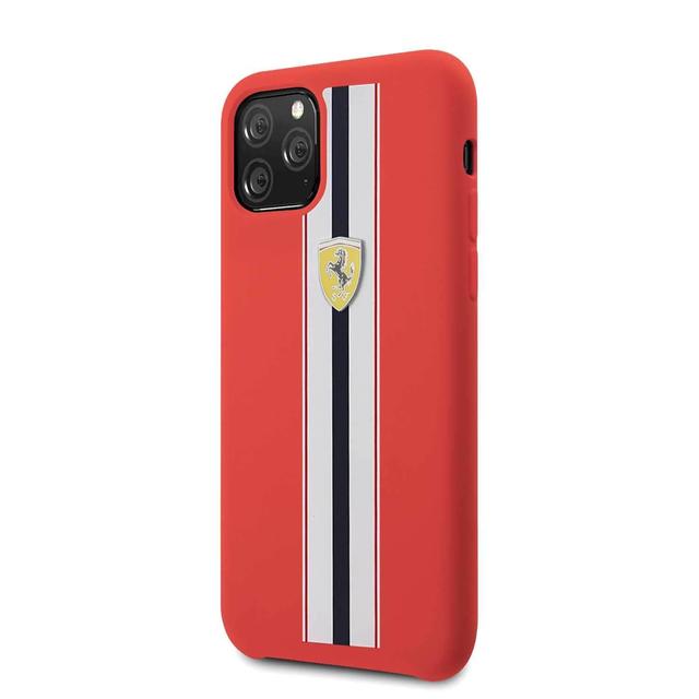 ferrari silicone hard case on track for iphone 11 pro stripes red - SW1hZ2U6NDIzODk=