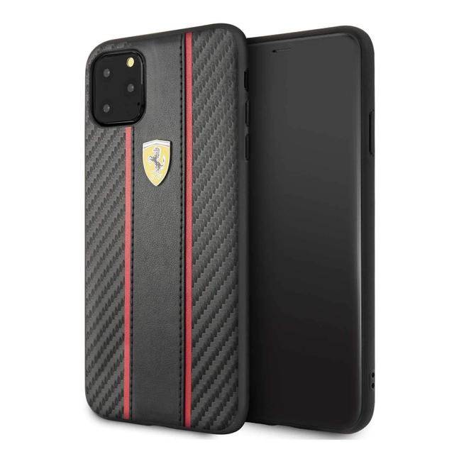 ferrari carbon pu leather hard case iphone 11 pro max black - SW1hZ2U6NDIzMzI=