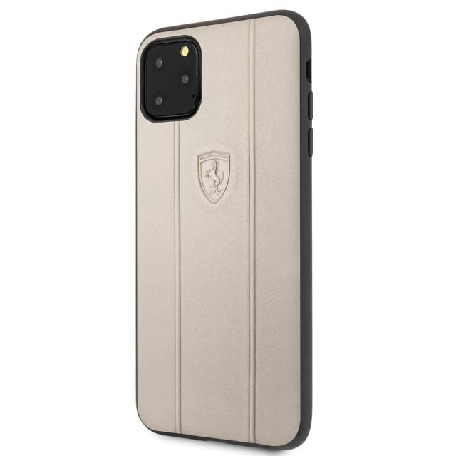 ferrari off track leather embossed line for iphone 11 pro max beige - SW1hZ2U6NDIyMjM=