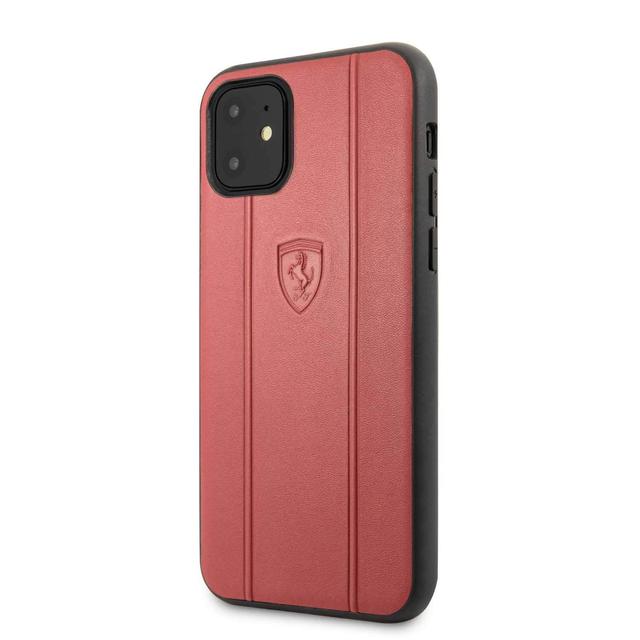 ferrari off track leather embossed line for iphone 11 red - SW1hZ2U6NDIyMTk=