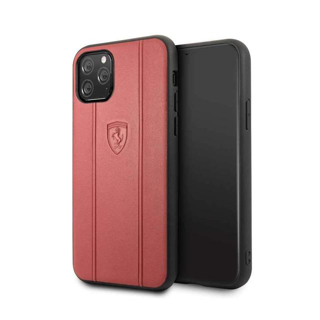 ferrari off track leather embossed line for iphone 11 pro red - SW1hZ2U6NDIyMDk=