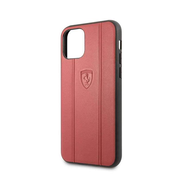 ferrari off track leather embossed line for iphone 11 pro red - SW1hZ2U6NDIyMTE=