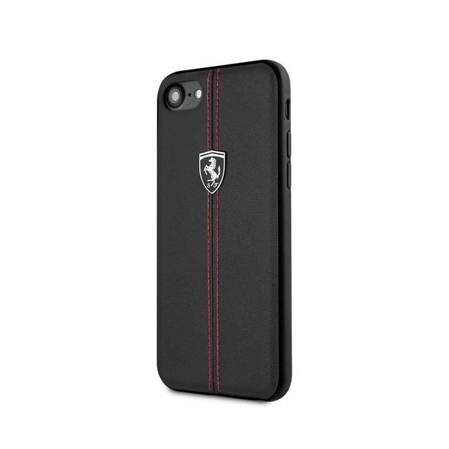 ferrari vertical stripe leather hard case for iphone se 2 black - SW1hZ2U6NTA1NTA=
