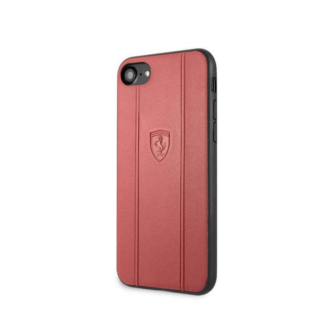ferrari off track leather embossed line for iphone se 2 red - SW1hZ2U6NTA1NjI=