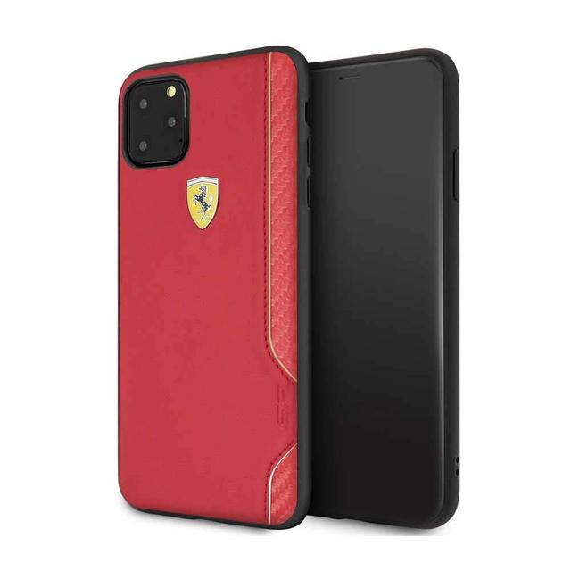 ferrari on track pu rubber soft case for iphone 11 pro red - SW1hZ2U6NTA3NDU=