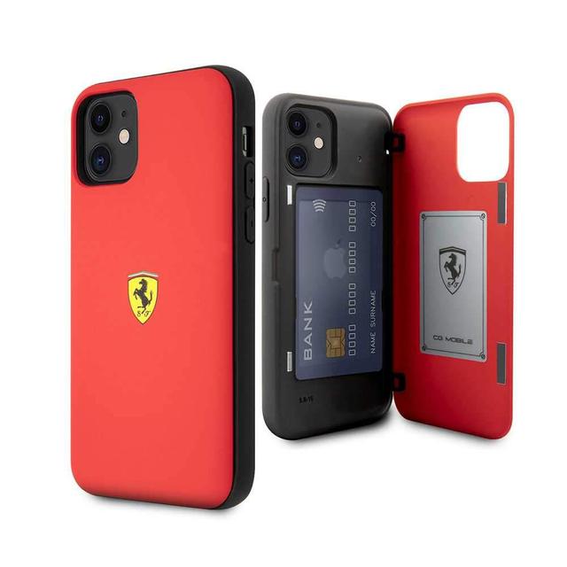 ferrari on track pc tpu case with cardslot magnetic clos for iphone 11 red - SW1hZ2U6NTEzMzM=