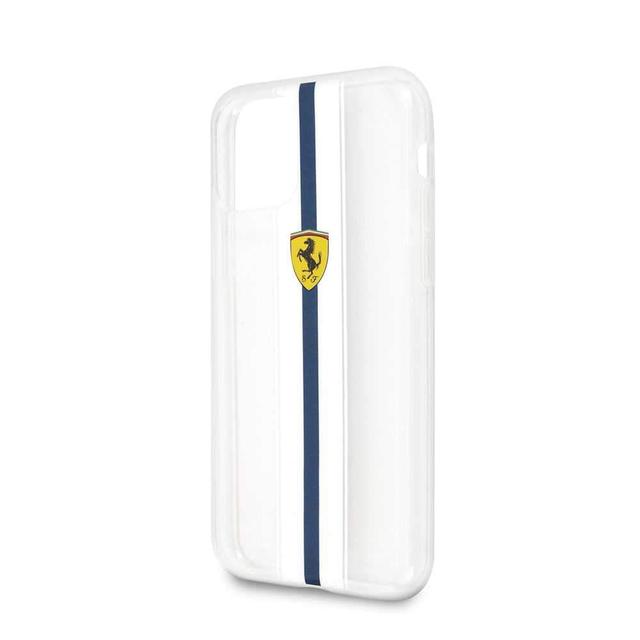 ferrari pista pc tpu transparent case for iphone 11 pro max blue stripe - SW1hZ2U6NTEzNDc=
