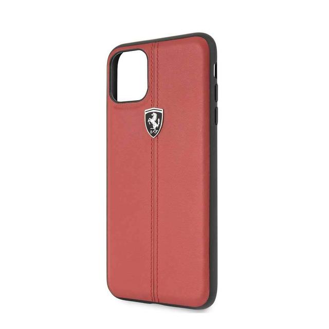 ferrari vertical stripe leather hard case for iphone 11 pro red - SW1hZ2U6NTEzNjU=