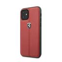ferrari vertical stripe leather hard case for iphone 11 red - SW1hZ2U6NTEzNzA=
