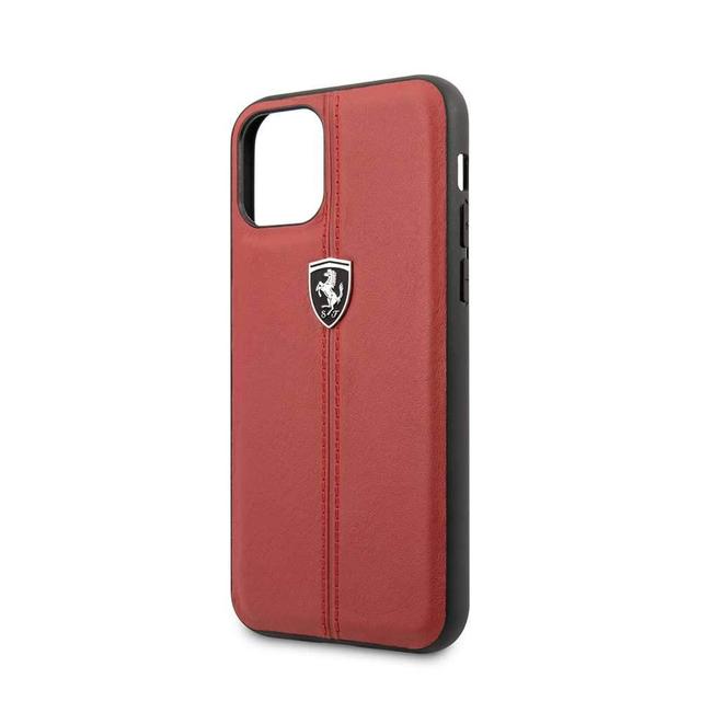 ferrari vertical stripe leather hard case for iphone 11 red - SW1hZ2U6NTEzNzE=