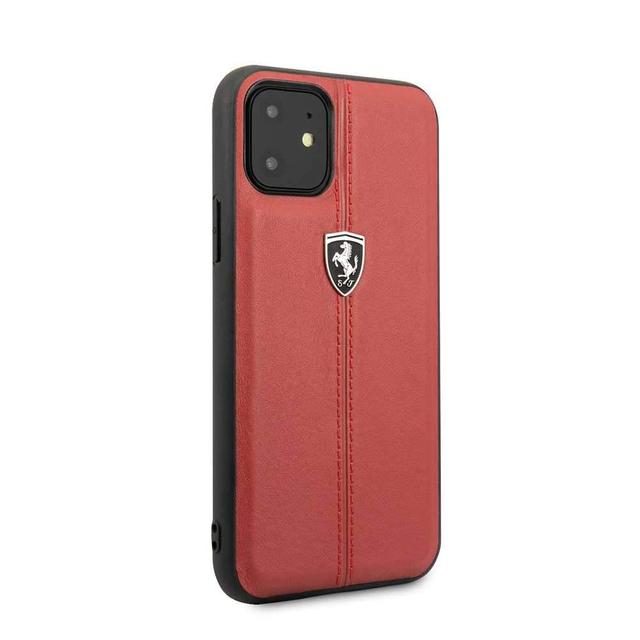 ferrari vertical stripe leather hard case for iphone 11 red - SW1hZ2U6NTEzNzM=