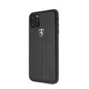 ferrari vertical stripe leather hard case for iphone 11 pro black - SW1hZ2U6NTEzODI=