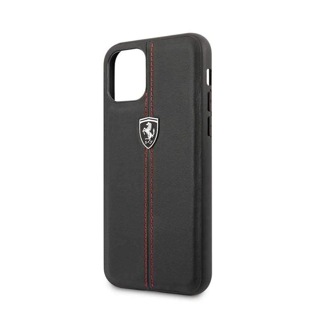 ferrari vertical stripe leather hard case for iphone 11 black - SW1hZ2U6NTEzODk=