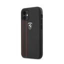 ferrari off track genuine leather hard case with contrasted stitched and embossed lines for iphone 12 mini 5 4 black - SW1hZ2U6Nzc5NjI=