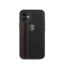 ferrari off track genuine leather hard case with contrasted stitched and embossed lines for iphone 12 mini 5 4 black - SW1hZ2U6Nzc5NjM=