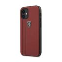 ferrari off track genuine leather hard case with contrasted stitched and embossed lines for iphone 12 mini 5 4 red - SW1hZ2U6NzgwMTA=