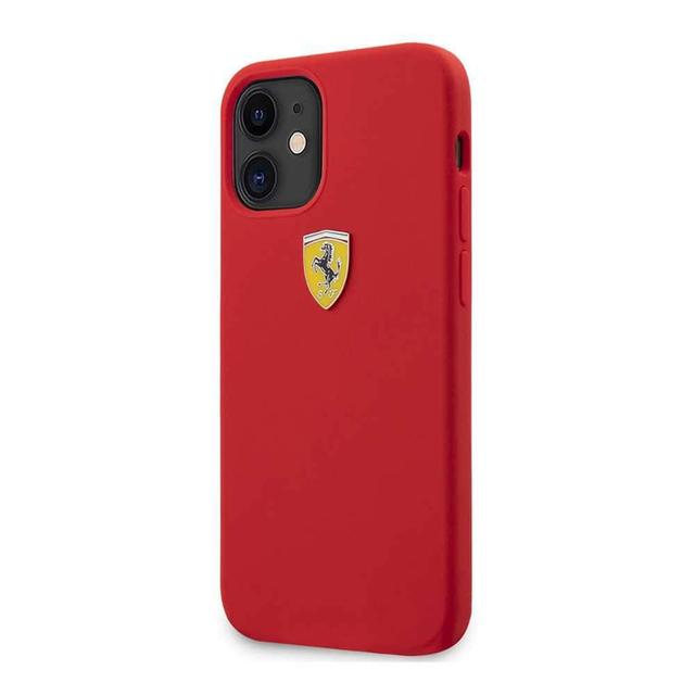 ferrari on track liquid silicone case metal logo for iphone 12 mini 5 4 red - SW1hZ2U6NzgyOTU=