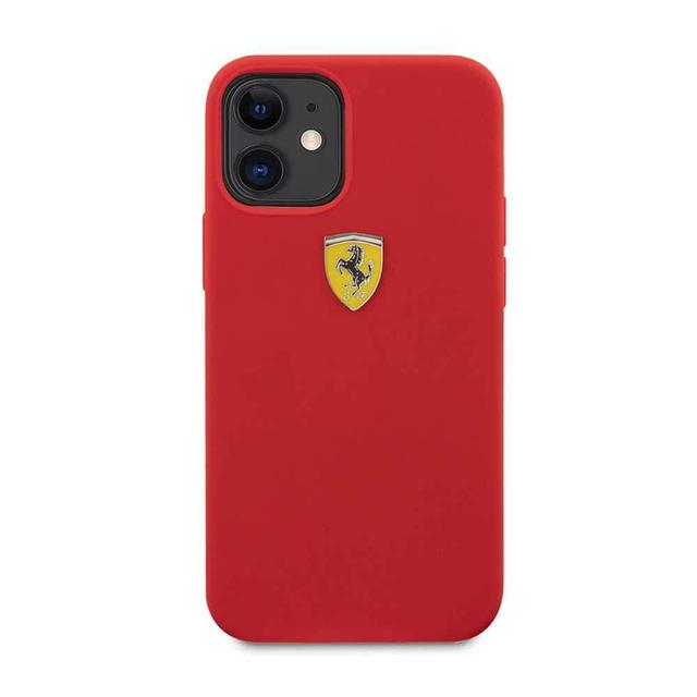 كفر Ferrari On Track Liquid Silicone Case Metal Logo for iPhone 12 Mini (5.4") - Red - SW1hZ2U6NzgyOTY=