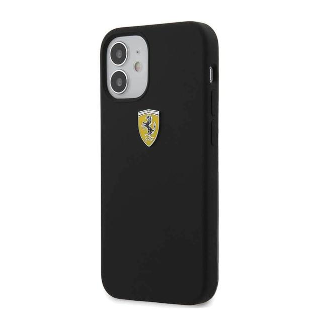 كفر Ferrari On Track Liquid Silicone Case Metal Logo for iPhone 12 Mini (5.4") - Black - SW1hZ2U6NzgzMDA=