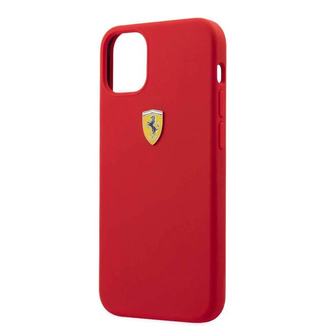 كفر Ferrari On Track Liquid Silicone Case Metal Logo for iPhone 12 / 12 Pro (6.1") - Red - SW1hZ2U6NzgzMDg=