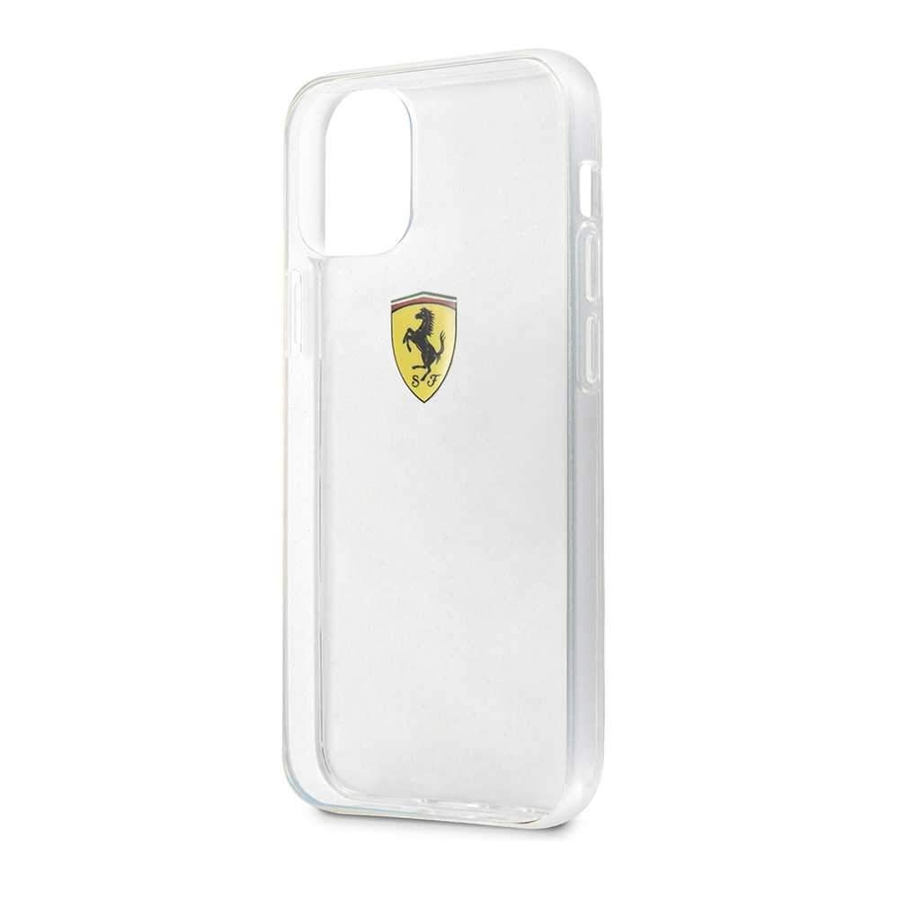 كفر Ferrari On Track Hard Case Printed Logo Shield for iPhone 12 Mini (5.4") - Transparent