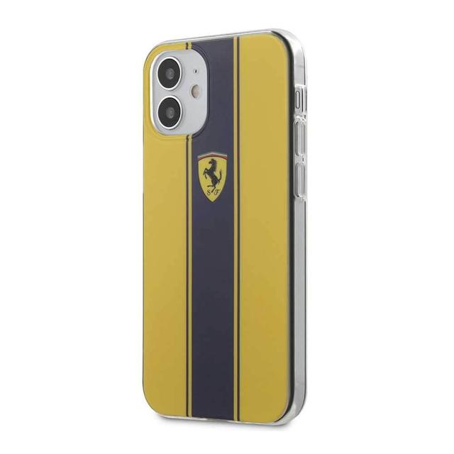 كفر Ferrari On Track PC/TPU Hard Case with Navy Stripes for iPhone 12 Mini (5.4") - Yellow - SW1hZ2U6Nzg1MTM=