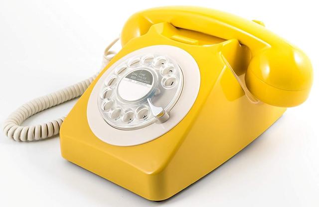 GPO Retro gpo 746 rotary hotel phone mustard - SW1hZ2U6MzQyNTE=