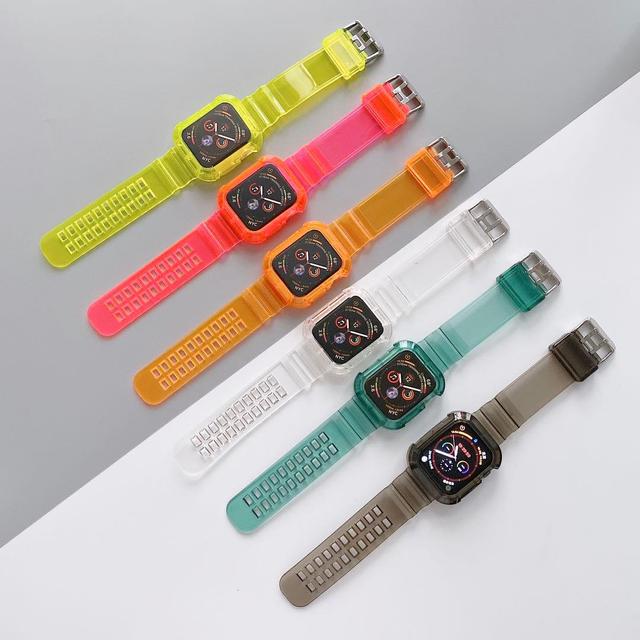 Green Lion Green Ultra Transparent TPU Watch Band with Case for Apple Watch - SW1hZ2U6NjgyMDk=