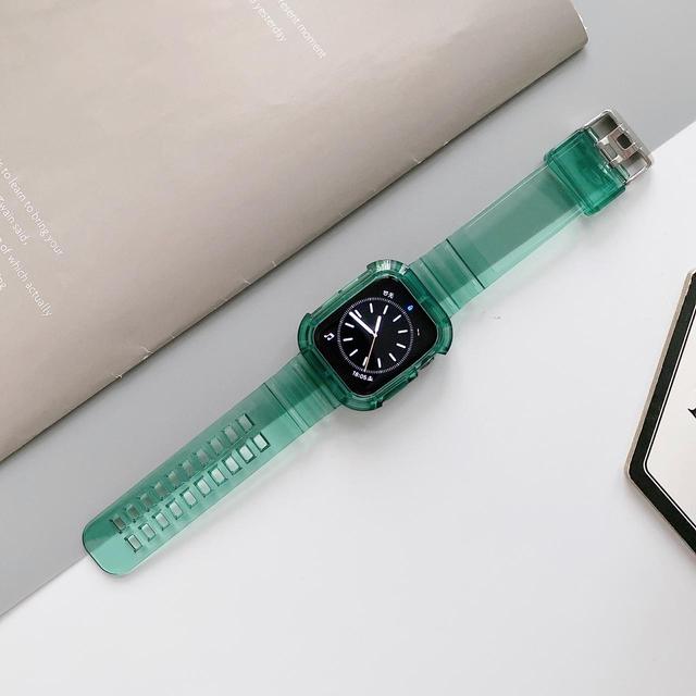 Green Lion Green Ultra Transparent TPU Watch Band with Case for Apple Watch - SW1hZ2U6NjgyMTM=