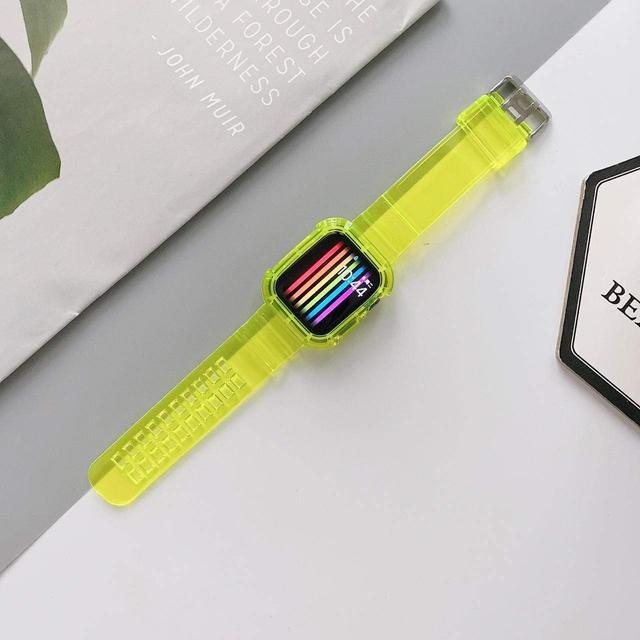 Green Lion Green Ultra Transparent TPU Watch Band with Case for Apple Watch - SW1hZ2U6NjgyMTE=