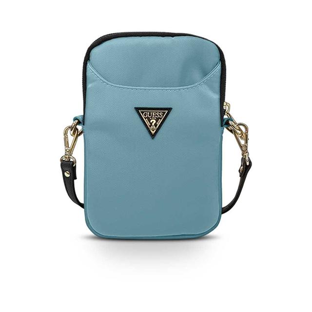 حقيبة الموبايل Guess Nylon Phone Bag with Metal Triangle Logo - Light Blue - SW1hZ2U6Nzc4ODc=