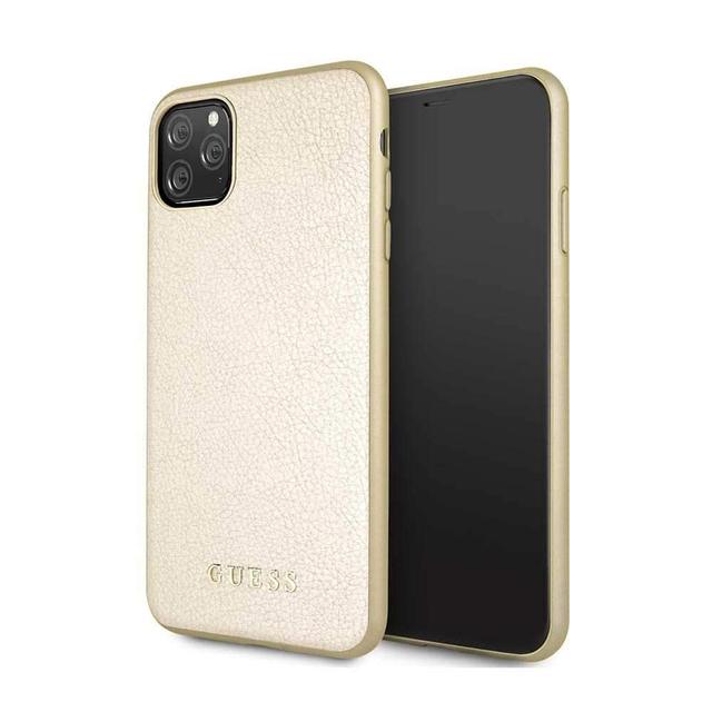 guess iridescent pu leather hard case for iphone 11 pro max gold - SW1hZ2U6NDc1OTI=