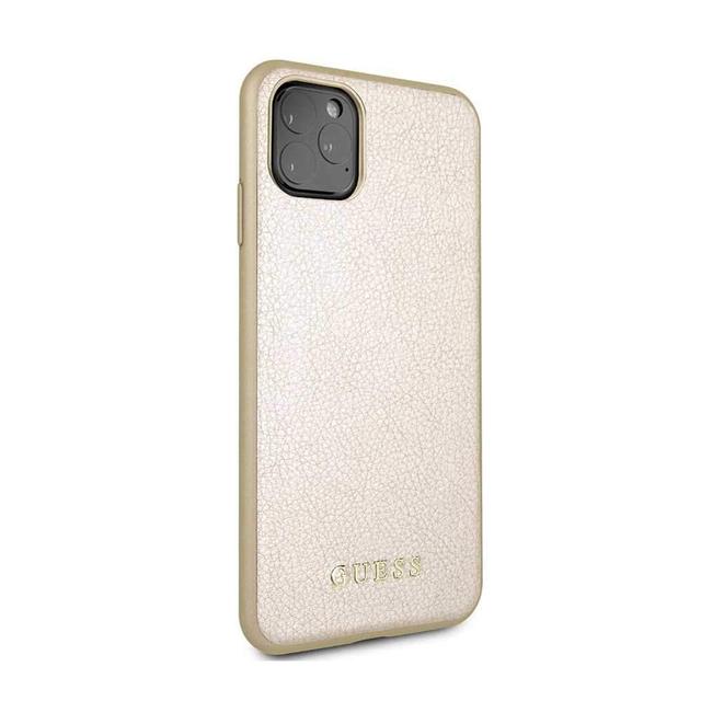 guess iridescent pu leather hard case for iphone 11 pro max gold - SW1hZ2U6NDc1OTY=