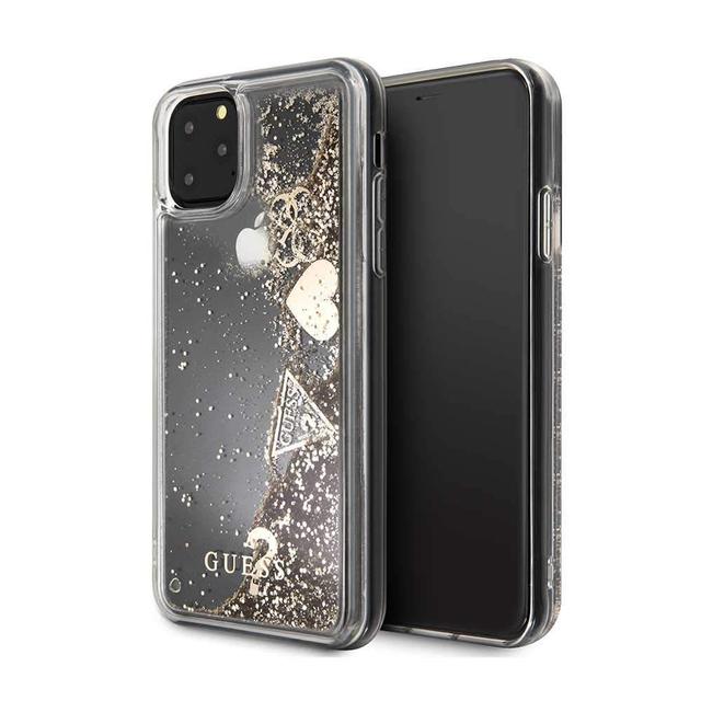 guess glitter hard case hearts for iphone 11 pro max gold - SW1hZ2U6NDI1OTM=
