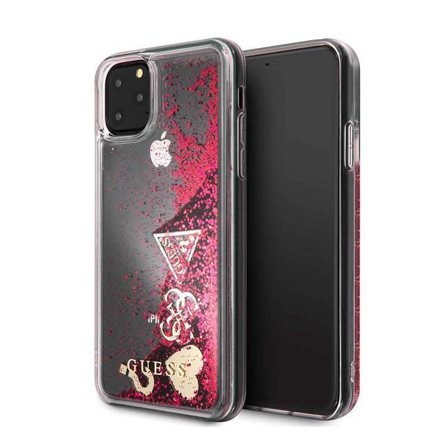 guess glitter hard case hearts for iphone 11 pro rasberry - SW1hZ2U6NDI1NDA=