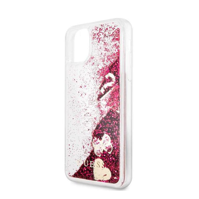 guess glitter hard case hearts for iphone 11 pro rasberry - SW1hZ2U6NDI1NDI=