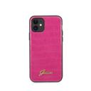 guess pu croco print case with metal logo for iphone 11 pink - SW1hZ2U6NTA2MTU=
