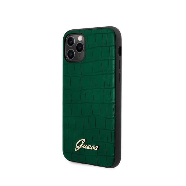 guess pu croco print case with metal logo for iphone 11 pro max dark green - SW1hZ2U6NTA2MjQ=