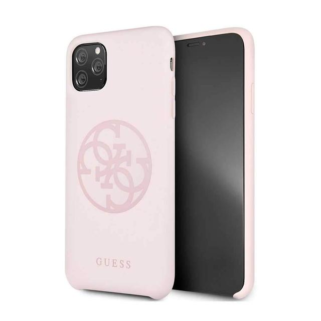 guess 4g tone logo silicon case for iphone 11 pro max light pink - SW1hZ2U6NTA4NDc=